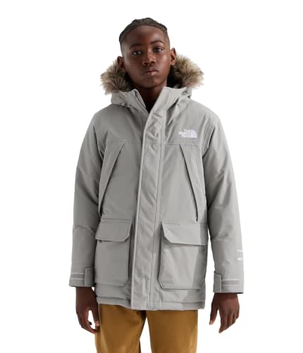 Image of The North Face Boys' McMurdo Parka | Long Waterproof Winter Jacket, 600 Fill Waterfowl Down Insulation, Hand & Chest Pockets, Adjustable Hood, Stone Slab, X-Large