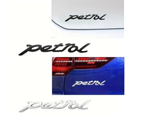 Image of AutoBizarre 3D Raised Petrol Metal Monogram Emblem Badge Sticker for All Cars & Bikes (Silver)