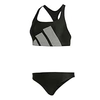 adidas Women/'s Big Bars C-Back Bikini Set, Black, 38