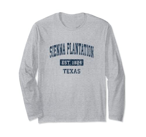 Sienna Plantation Texas TX Vintage Diseño Deportivo Azul Marino Manga Larga