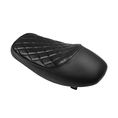 TUHBCX Motorradsitze Sitzbänke Motorrad Vintage Buckel Sattel Flache Pan Retro Sitz Für Kawasaki KZ Z TR W KZ400 KZ550 K750 Z650 W650 S1 H1 Motorrad Sitzkissen(Zwart)