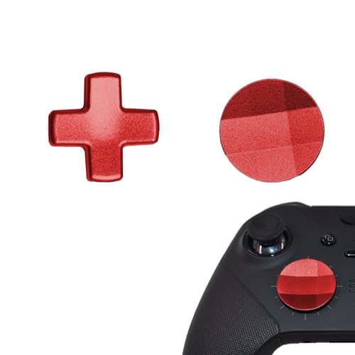 Image of 2Pcs Elite 2 D-pads Replacements for Xbox Elite Series 2 Controller, Magnetic D-pads Replacement Parts for Xbox One Elite Series 2 /Series 2 Core /Series 1 Controller, Metallic Cross-shaped D-pad(Red)