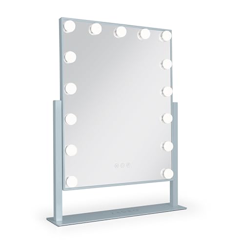 Zadro Hollywood Lighted Vanity Mirror with 15 LED Bulbs, 3 Color Light Settings, 360° Rotation Makeup Mirror Head (21