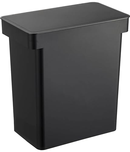 山崎実業(Yamazaki) 密閉 米びつ 20kg 計量カップ付 ブラック 約W41×D24×H42.5【蓋開口時：65.5㎝（米びつ)】 約7.8×7.3×7.4(計量カップ）cm タワー 湿気 酸化防止 キャスター付き 5426
