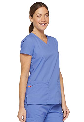 Image of Dickies Women's Jr. Fit V-Neck Scrub Top Multiple Patch Pockets