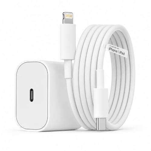 Image of 20W Type C Charger with USB C to Lightning Cable (MFI-Certified) iPhone PD 3.0 Fast Charging Adapter Compatible with iPhone 14 /13 /12 /11 /X /Mini /Pro /Pro Max Series & More, BIS Certified Wall Charger 25W