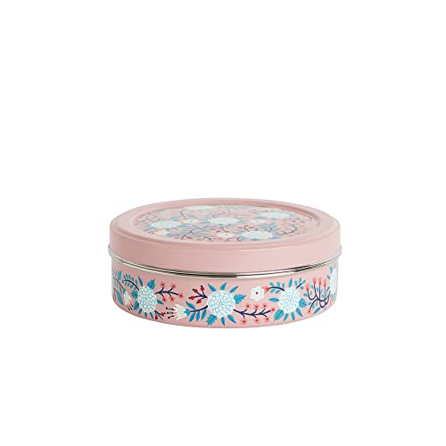 Chumbak Peachy Floral Spice box, Kitchen Accessories, Stainless Steel, Essentials, Storage Box, Multipurpose Box