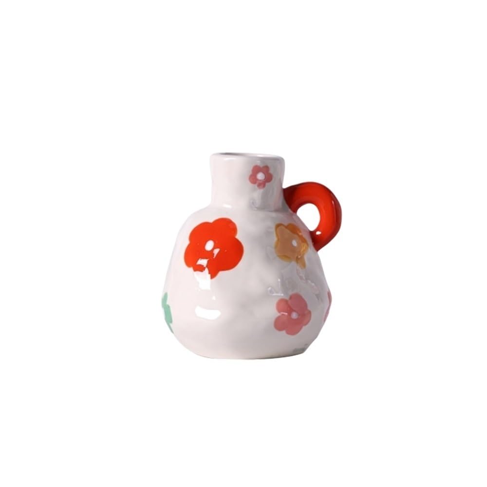 flower vase Colorful Flowers Ceramic Vase Living Room Desktop Decorative Arrangement Furniture