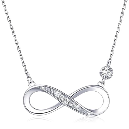 Unendlichkeits Halskette Damen 925 Silber, Symbol der Ewigkeit Anhänger, Geschenk für Freundin/Frau, Modeschmuck für Frauen Mädchen Unendlichkeits Halskette Damen 925 Silber, Symbol der Ewigkeit Anhänger, Geschenk für Freundin/Frau, Modeschmuck für Frauen Mädchen