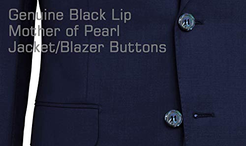 Absolute Magic Set Of Genuine Blue/Grey Mother Of Pearl Blazer/Jacket Buttons (Black Lip) 3 Large (Ø23Mm) & 7 Small (Ø15Mm) Buttons #TOP3