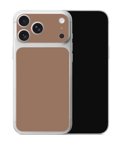 Vinilo para iPhone 17 Pro Max marrón y protector de lente con acabado mate