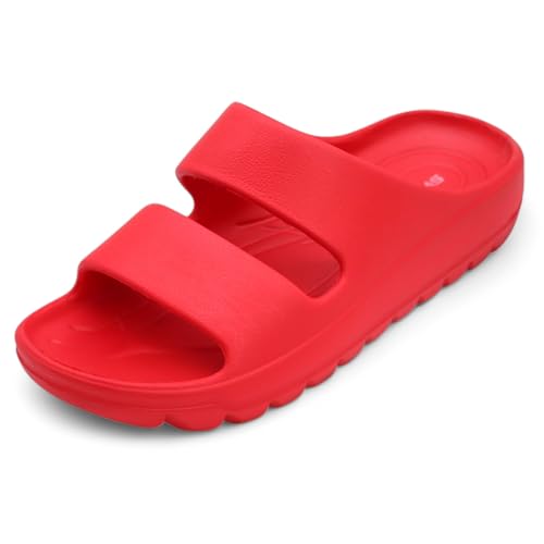 Image of SVAAR Soft EVA Double Strap Slippers for Men | Stylish Anti-Skid Slides with Arch Support & Bouncy Sole | Lightweight Indoor Outdoor Comfort