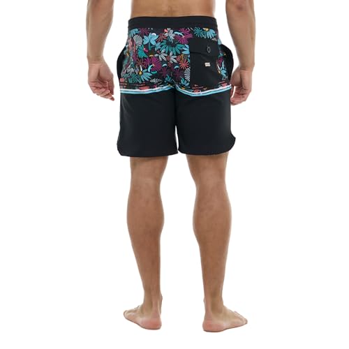 Eidon Young Men's Standard Sand n' Sea 18 Inch Length Boardshort Swim Trunk, Black4