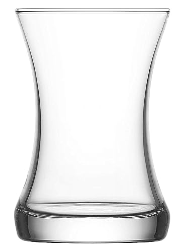 lav Classical Turkish Tea Glasses with Heavy Base | Set of 6 | 5.25 oz | Housewarming Gift Set, Tradiitonal Tea Cups, Slim Tea Glass