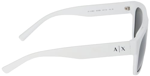 Armani Exchange Man Sunglasses Matte White Frame, Grey Mirror Silver Lenses, 55MM3