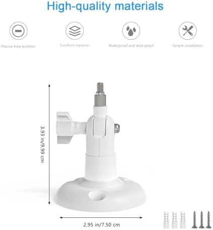HOLACA Wall Mount Compatible with Eufycam 1/2/2C/2C Pro/3/3C/E, Arl o Pro 2/3/4/Ultra 1&2/Essential, and Other Cameras with 1/4 Inch Thread, White, Pack of 1 image 5
