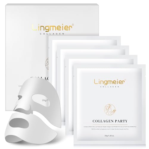 Collagen Face Mask, Real Collagen 80,000ppm for Elasticity, Skin ...