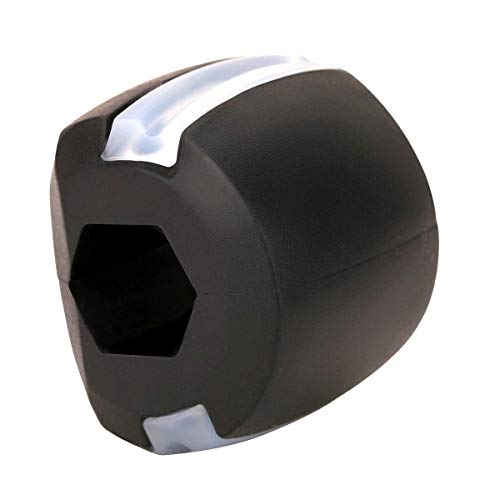 Jaw Exerciser Jawline Shaper - MISM Facial Mouth Exerciser Chin Fitness Ball Double Chin Eliminator for Men and Women Face Slimming, Neck Toning, Decreasing Fat (Black)