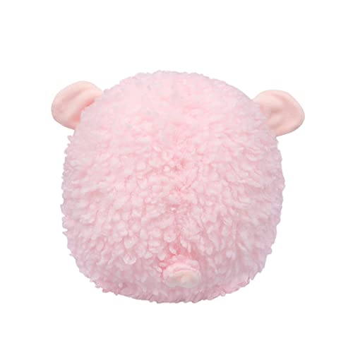 Cuscino in peluche di pecora, 25 cm, colore: rosa