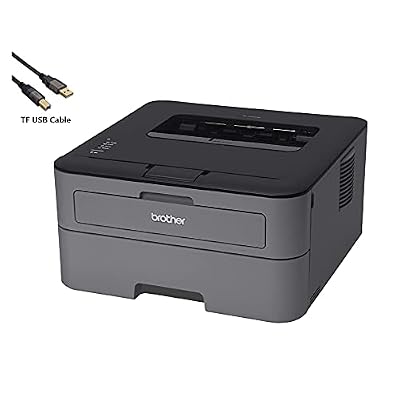 Brother HL-L2300 Monochrome Laser Printer with Duplex Printing for Business Office Home - up to 2400 x 600 Resolution - 27 ppm Print Speed, Hi-Speed USB 2.0, 250-sheet Capacity, BROAGE Printer Cable