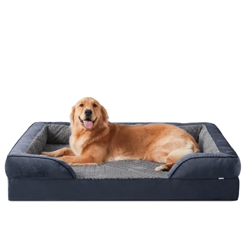 JOEJOY Extra Large Dog Bed, Orthopedic Memory Foam Dog Beds, Washable Dog Bed, Grey, Fits up to 90lbs, Good for Golden Retriever, Labrador,German Shepherd,Samoye,Rottweiler