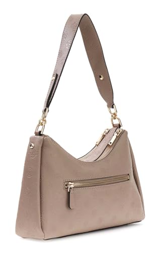 Sac à épaule GUESS Anise Double Zip finitions premium taupe