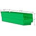 Akro-Mils 30128 Plastic Shelf Bins, Heavy Duty Storage Bins for Garage, Closet, and Drawer Organization, 18-Inch x 4-Inch x 4-Inch, Yellow, 12-Pack