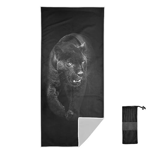 senya Beach Towels for Women Men, Panther in The Dark Beach Towels Swim Towels Oversized Quick Dry for Travel Beach Swim Pool Gym