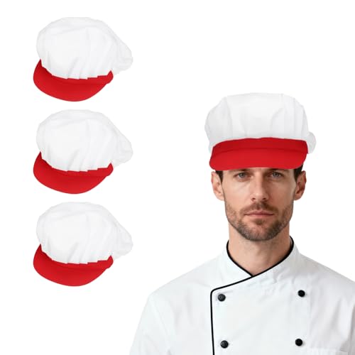 Toques de chef réglables lot de 3 protections cheveux pour la cuisine
