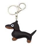 ZORVYN Porte-clés Teckel en Cuir Cadeau pour Amoureux des Teckels Chien Pendentif Porte-clés Teckel pour Femmes Hommes