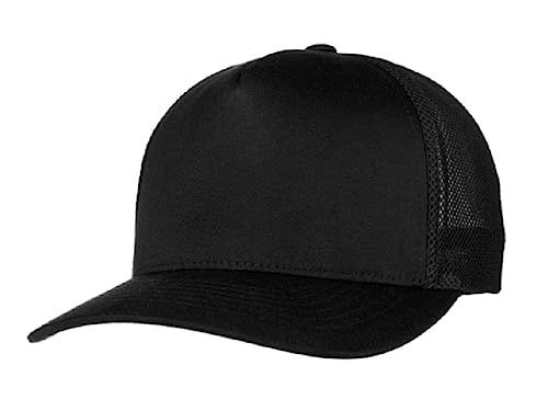 Boné preto liso Trucker tela redinha Aba curva