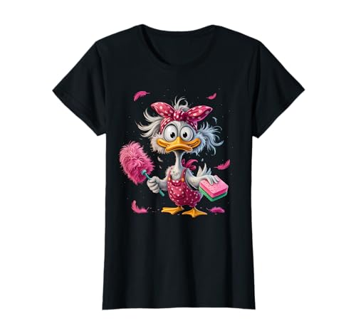 Lustige Ente Putzen Reinigen Hausarbeit Putzfrau Hausfrauen T-Shirt Lustige Ente Putzen Reinigen Hausarbeit Putzfrau Hausfrauen T-Shirt