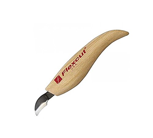 Image of FLEXCUT Left-Handed Hook Knife, with High-Carbon Steel Blade, Ergonomic Ash Handle, (KNL26)