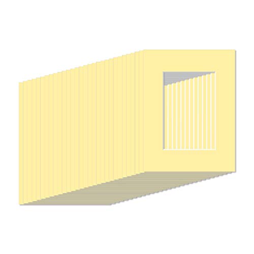 AlphaUVplus - 30 Stück - Passepartouts in Museumsqualität - 1,4mm stark - Pastell Gelb/Citrus - Außengröße: DIN A1 / für Foto: DIN A2 Cover