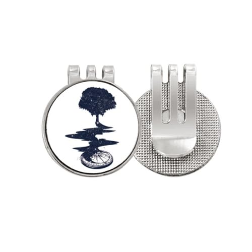 Marqueur de balle de golf magnétique avec clip en émail motif boussole et arbre