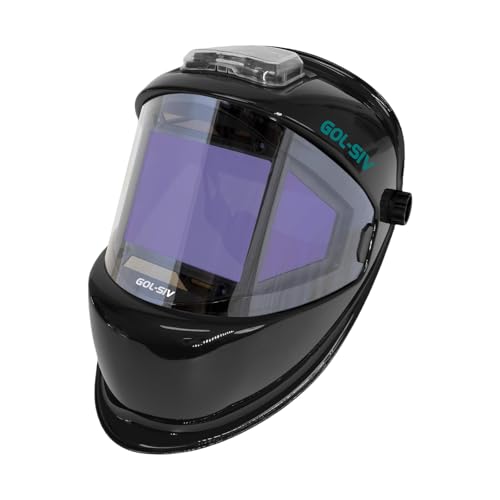 Image of WHA100 Auto Darkening Welding Helmet-CE EN175 Certification-Solar&Battery Power-4 Sensors, 0.04ms Response Time-Optical Grade 1 /1 /1 /2-True Color Wide View Screen-Shade 8-12 for SMAW, MIG, TIG, GTAW