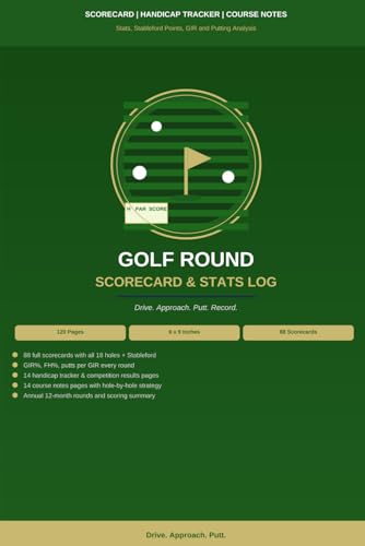 Golf Round Scorecard &Amp; Stats Log: Course-By-Course Handicap And Performance Analysis With Stableford Points, Gir, Fairways And Putting Tracker For Golfers Of Every Level