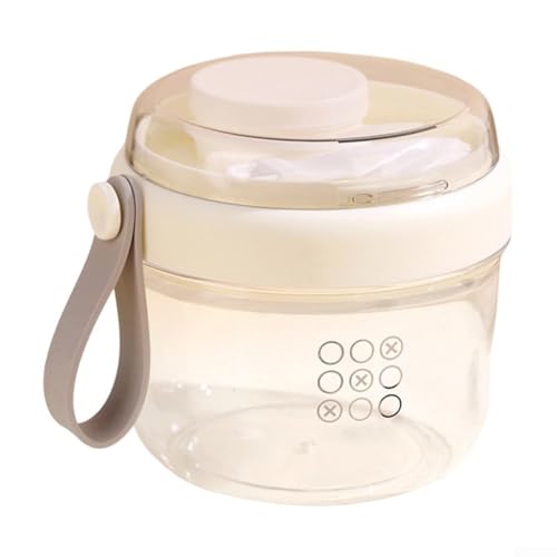 PureBowlic Vasos de parfait de yogur de 650 ml con mango ergonómico para un fácil transporte, hechos de material ABS, adecuados para desayuno, aperitivos y limpieza apta para lavavajillas (blanco)