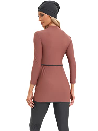 seafanny Women Muslim Swimwear Long Sleeve Modest Swimsuit with Front Zipper2