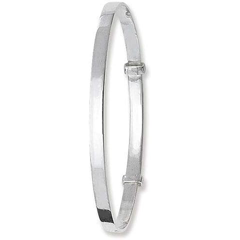 Solid Silver Baby Bangle Plain Adjustable Christening Gift Cover