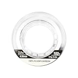 FONGKNOX 100M 100% Fluorocarbon Fishing Line Premium Quality Leader Line Low Resilience Strong Tension Smooth High Sensitive Anti-Knotting Anti-Curl Freshwater Saltwater Fishing Size 2.5 13.4LB/6.1KG