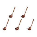 Fegtrty 5X Cacillo Cuchara Cucharon de Sopa de Madera de Manejar Recto de Cocina Marron 11 Pulgada de