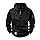 Mens Zip Up Hoodie Cargo Quarter Zip Pullover Vintage Workout Running Hoodies with Pockets Tactical Sweatshirts Black