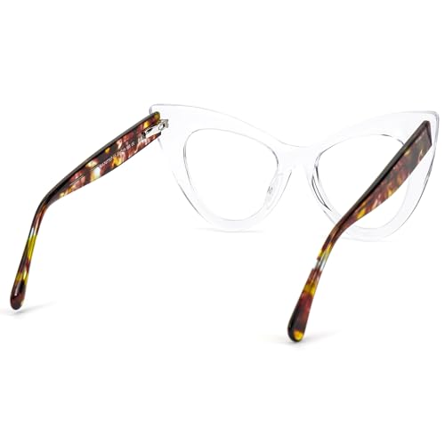 Image of Zeelool Retro Cat Eye Blue Light Blocking Glasses ZJGA747707-01B Crystal