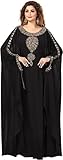 ADIBA CREATION Sale New Moroccan Dubai Kaftans Farasha Abaya Caftan Long Gown Eid Ramada Dress (3X-Large, Black)