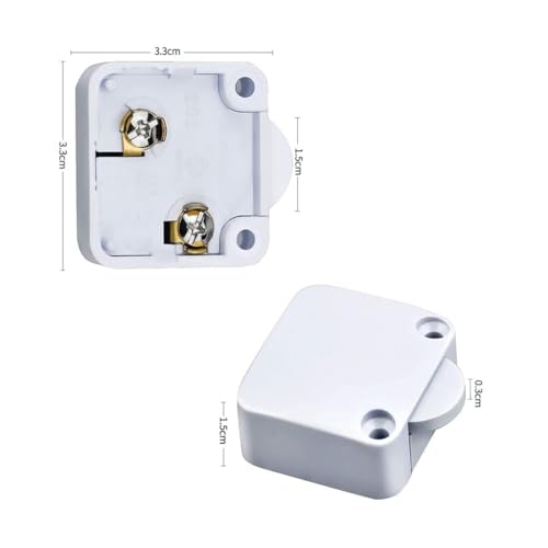 Image of Automatic Door Switch for Wardrobe & Cabinet, Push-to-Off Lighting Control, White, Pack of 4