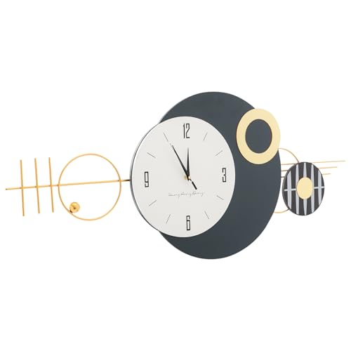 Bacocoo Light Luxury Wall Clock, Modern Decorative Art Clock Silent Non Ticking, Quartz Battery Powered Metal Wall Decor Clock for Bedroom Kitchen Office Indoor .(16x39 inches)