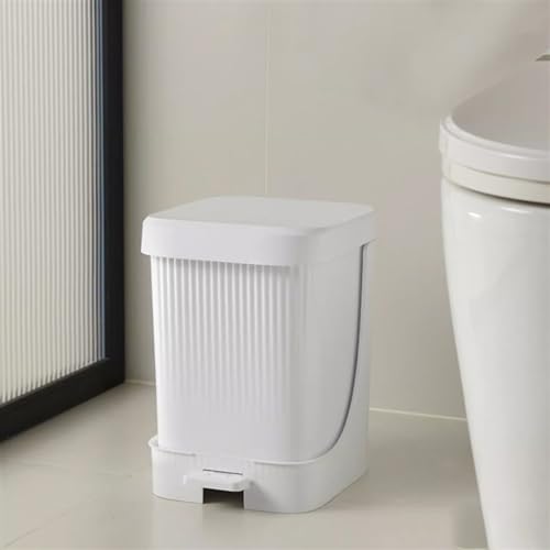 Caneca cuadrada de plástico con tapa y pedal 2.6 Gal miniatura 7