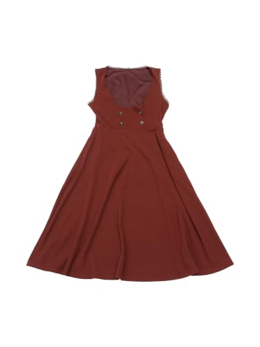 Image of Allegra K Gothic Overall Dress for Women's Lace Trim Midi Dress