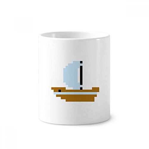 Tasse blanche pixel voile mer au bureau ou dans la salle de bain